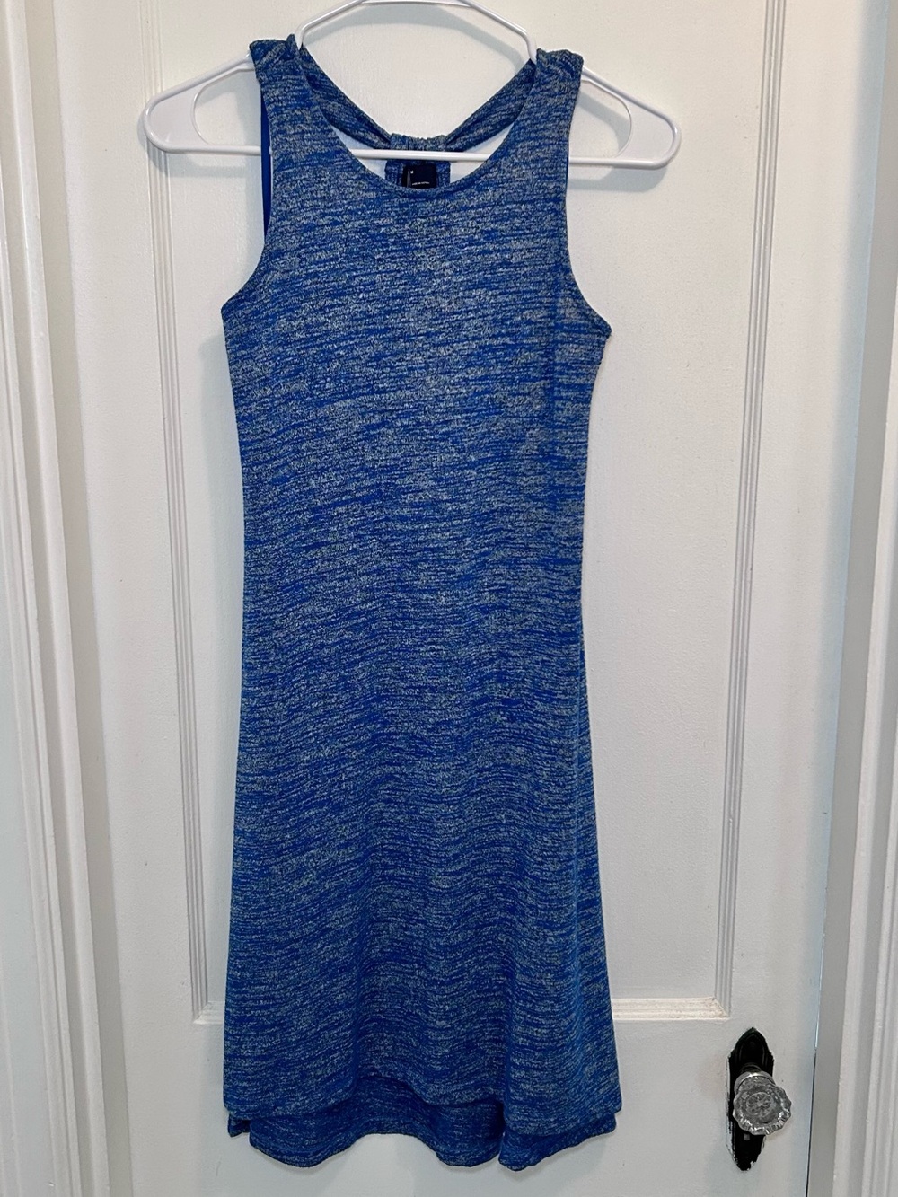GAP Blue Heathered Jersey Knit Sleeveless Tank Razorback Pullover Dress Womens M